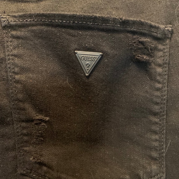 Guess Distressed Jewelled Black Jeans - Picture 7 of 8